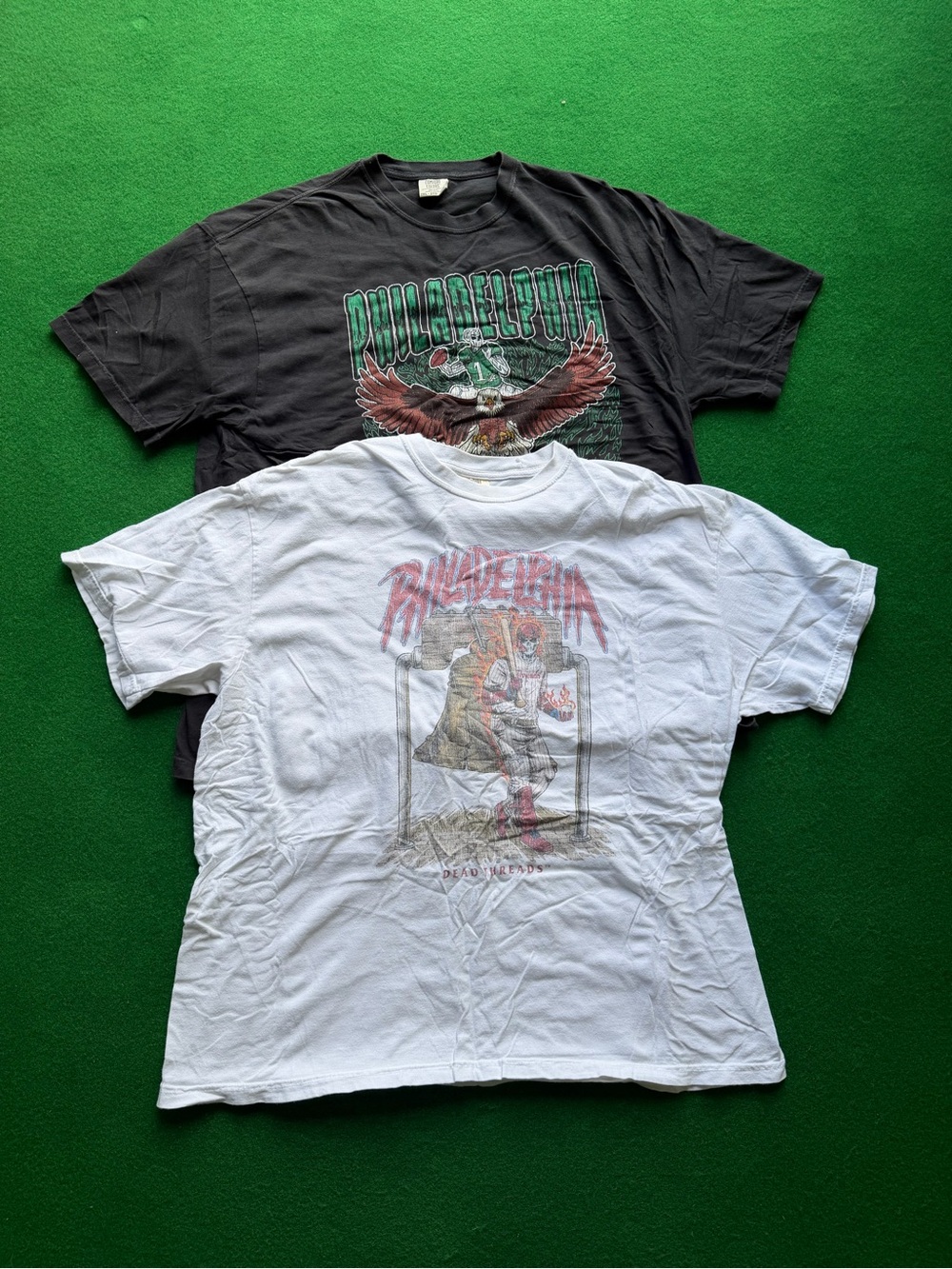 Men’s XXL Deadthreads Comfort Colors Philadelphia Eagles & Phillies T Shirts